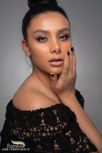 لنز رنگی طوسی دور دار White Gray 2T برند رینبو - Image 4