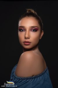 لنز رنگی طوسی دور دار White Gray 2T برند رینبو - Image 2