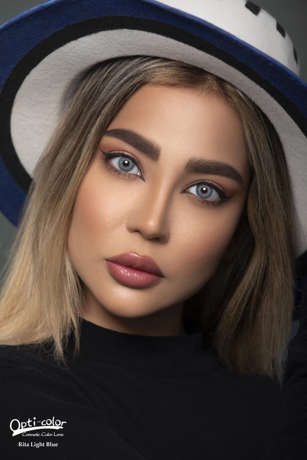 لنز چشم رنگی اُپتی کالر مدل Rita-Light-Blue رنگ آبی روشن - Image 10