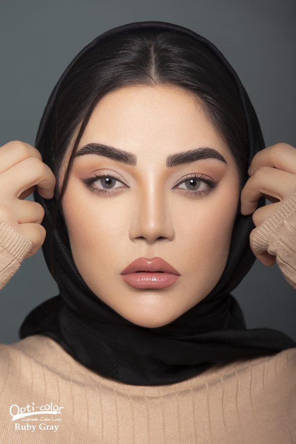 لنز چشم رنگی اُپتی کالر مدل Ruby-Gray طوسی یخی - Image 3