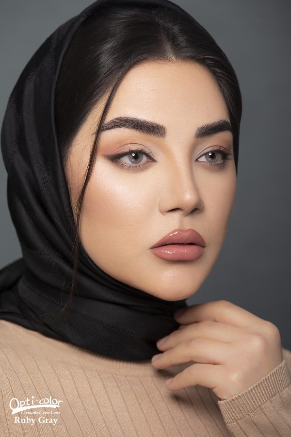 لنز چشم رنگی اُپتی کالر مدل Ruby-Gray طوسی یخی - Image 4