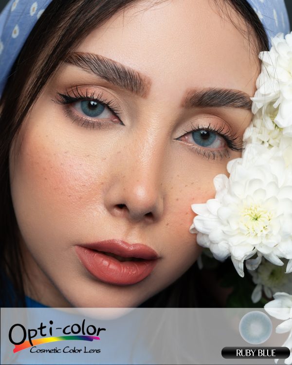 لنز چشم رنگی اُپتی کالر مدل ruby-blue رنگ آبی