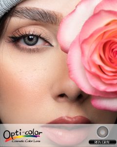 لنز چشم رنگی اُپتی کالر مدل Rita-gray رنگ طوسی دور دار - Image 2