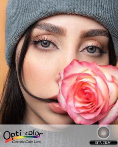 لنز چشم رنگی اُپتی کالر مدل Rita-gray رنگ طوسی دور دار - Image 3