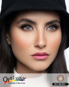 لنز چشم رنگی قهوه ای دور دار اُپتی کالر مدل  Rita-Brown - Image 4