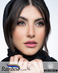 لنز رنگی طوسی روشن یخی دور مشکیSole Ivory 2T - Image 2