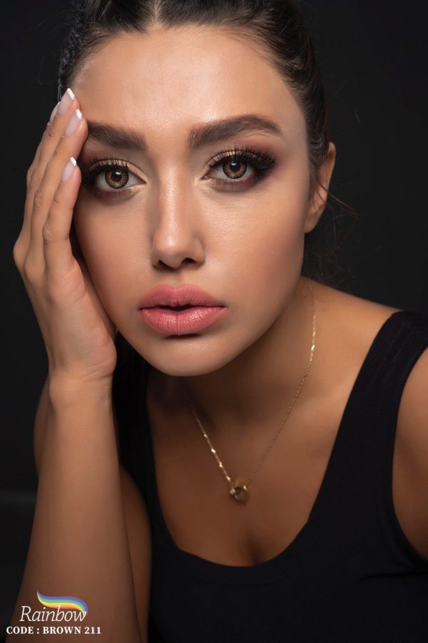 لنز قهوا ای دور مشکی brown 211 - Image 2