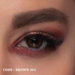 لنز قهوه‌ای روشن با رده های عسلی brown 303