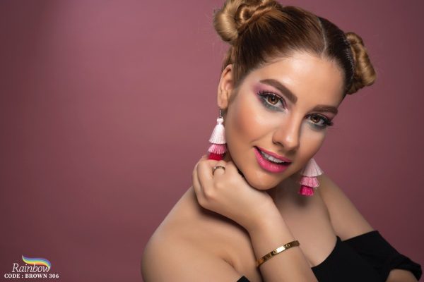 لنز قهوه‌ای با رده‌های عسلی brown 306 - Image 2