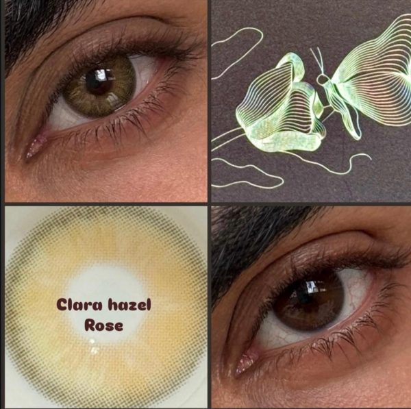 لنز رنگی عسلی دور سبز محو clara Hazel